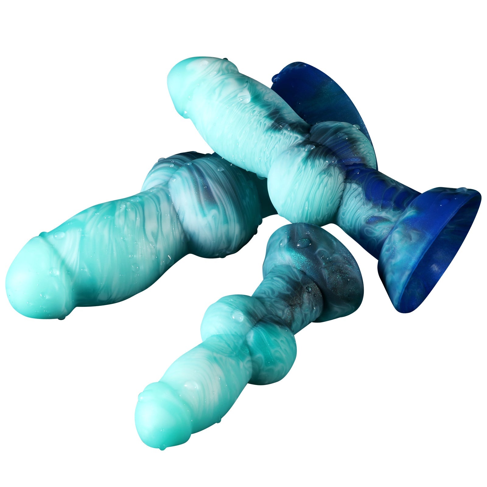 17 Cm Vert Gode Chien À Nœud En Silicone