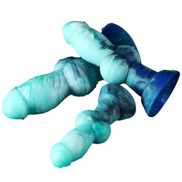 17 Cm Vert Gode Chien À Nœud En Silicone