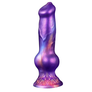 Gode Chien Fantasy Violet à Nœud avec Éjaculation