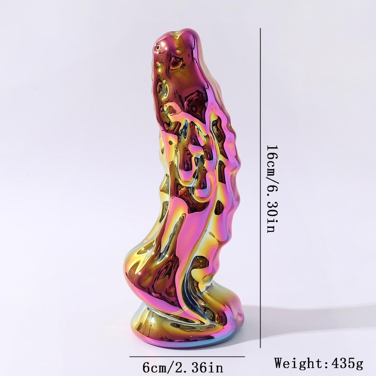 Gode en Verre Dragon Arc-en-Ciel Anal 16 cm
