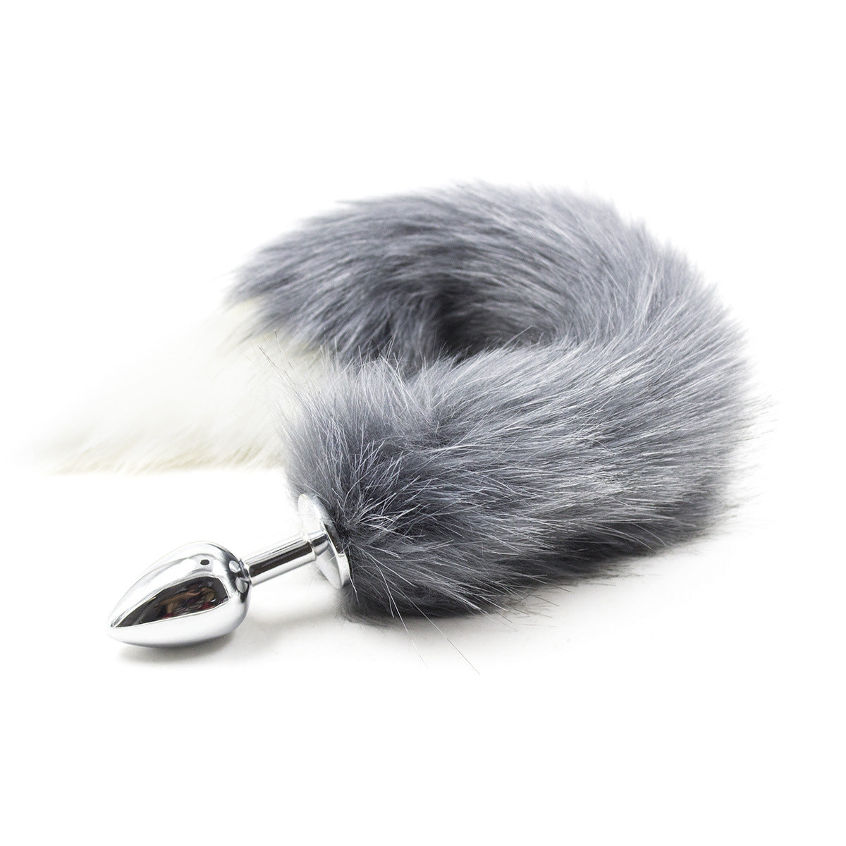Plug Anal Queue De Renard Grise En Fausse Fourrure