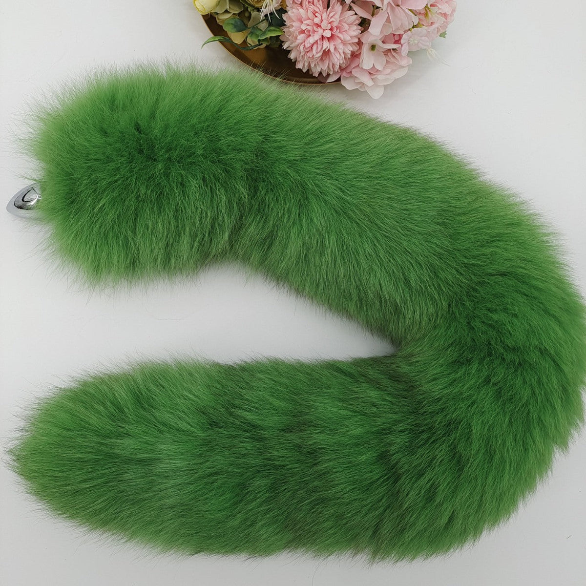 Kit Plug Anal Queue de Renard Verte en Fourrure
