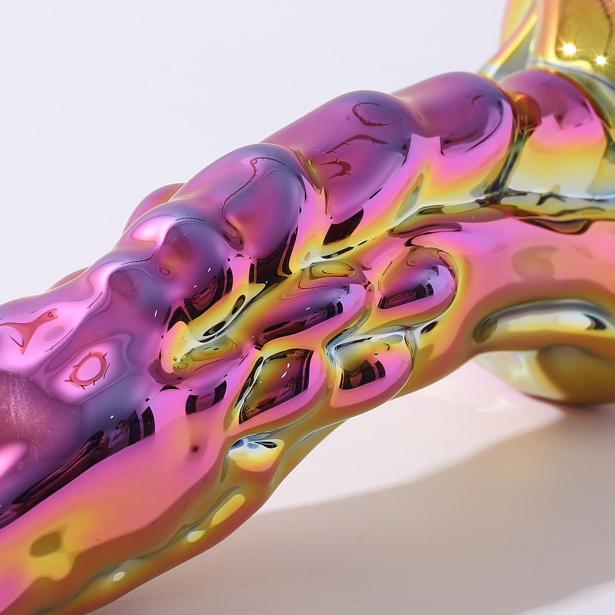 Gode en Verre Dragon Arc-en-Ciel Anal 16 cm