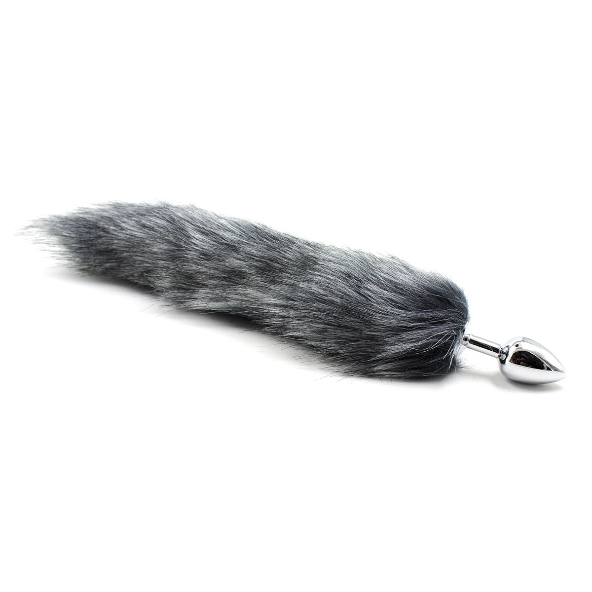 Plug Anal Queue De Renard Grise En Fausse Fourrure