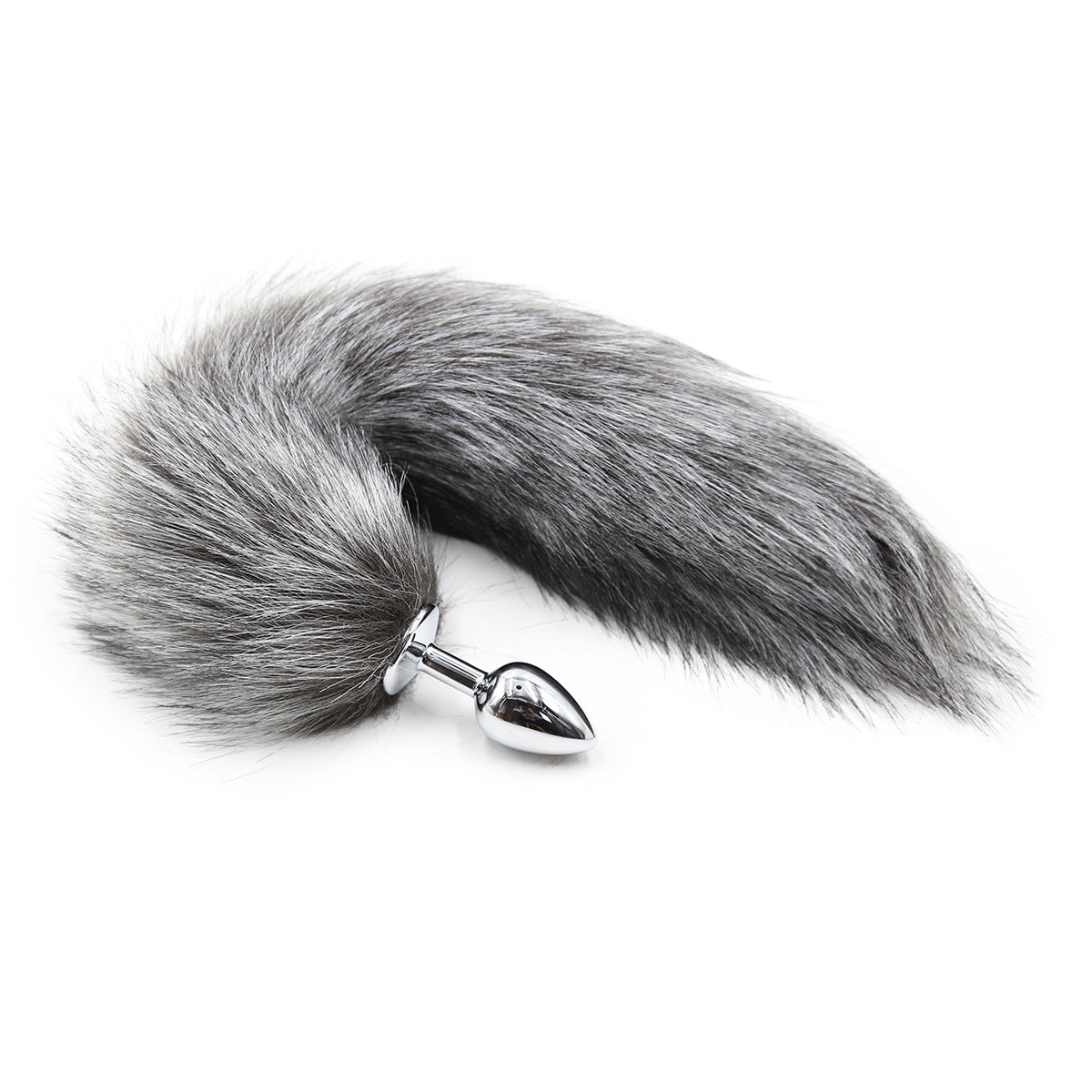 Plug Anal Queue De Renard Grise En Fausse Fourrure