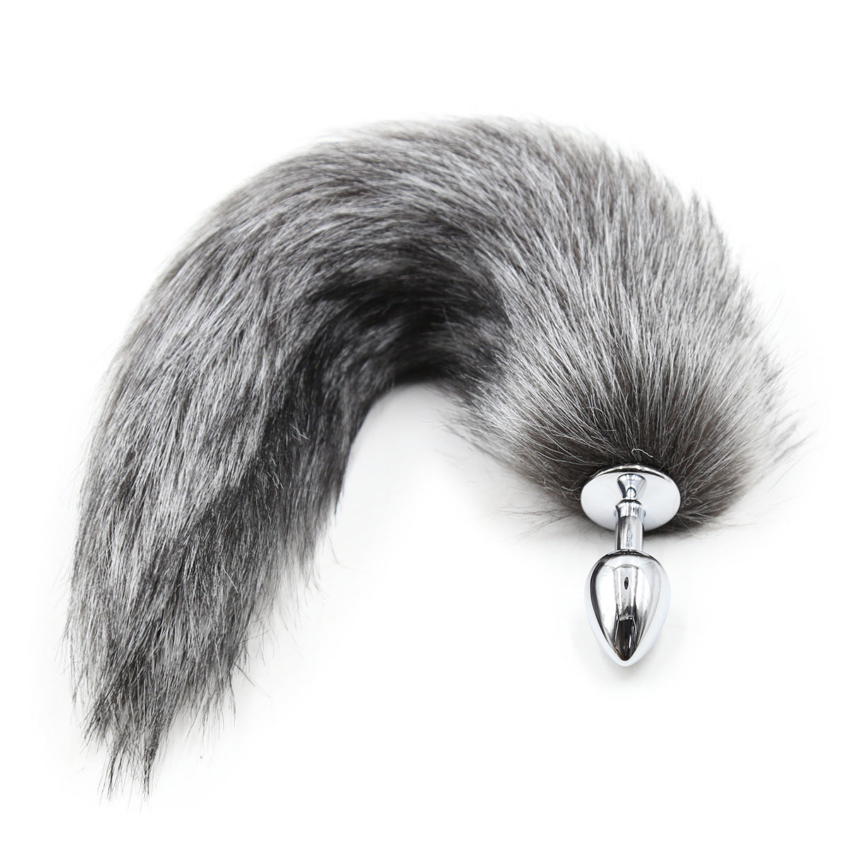 Plug Anal Queue De Renard Grise En Fausse Fourrure