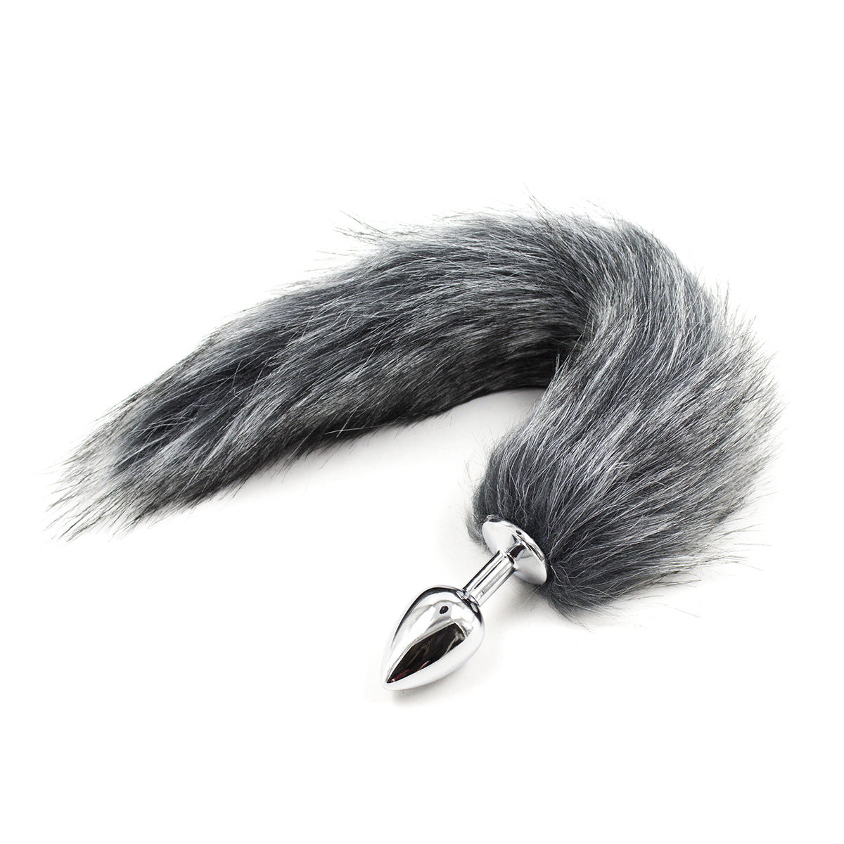Plug Anal Queue De Renard Grise En Fausse Fourrure