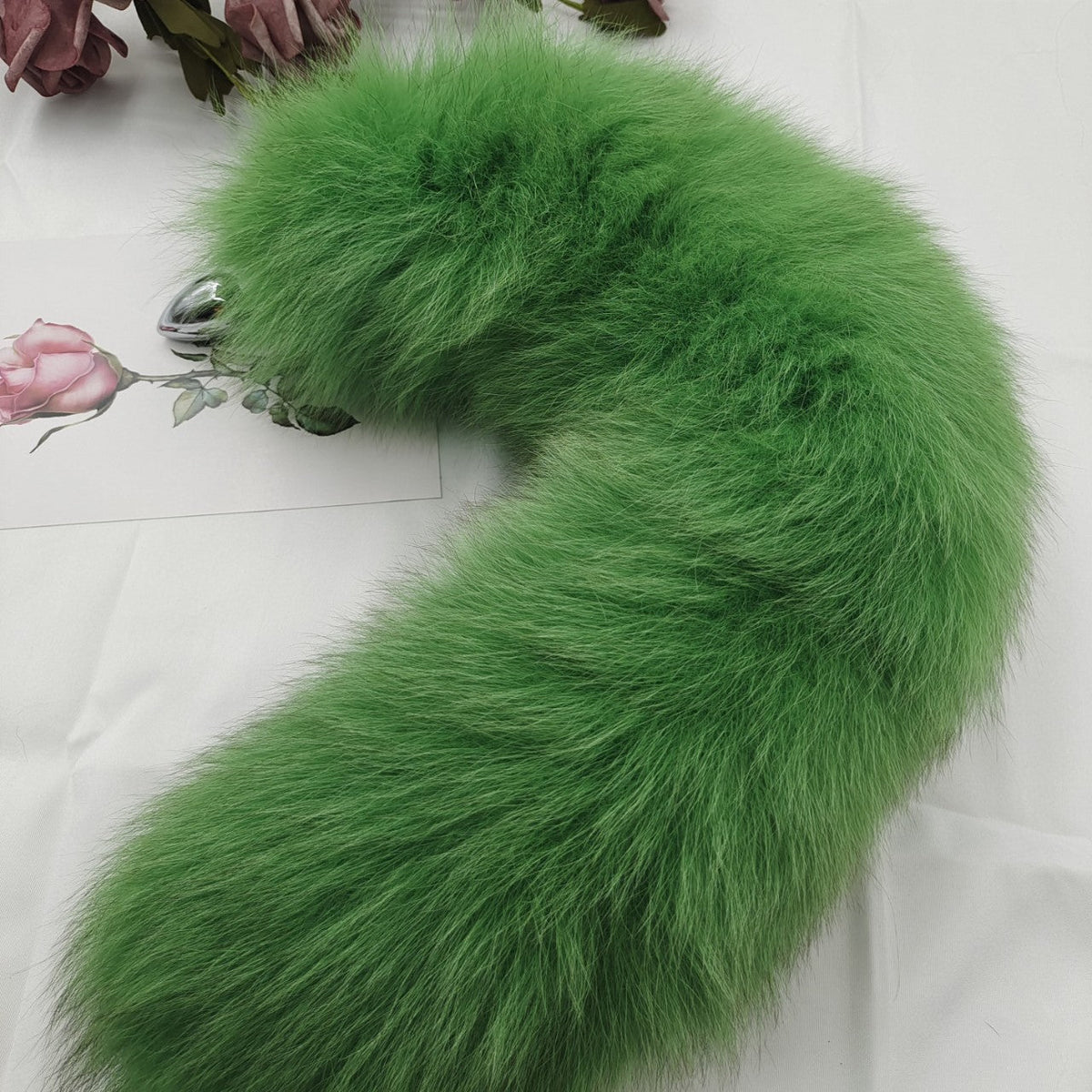 Kit Plug Anal Queue de Renard Verte en Fourrure