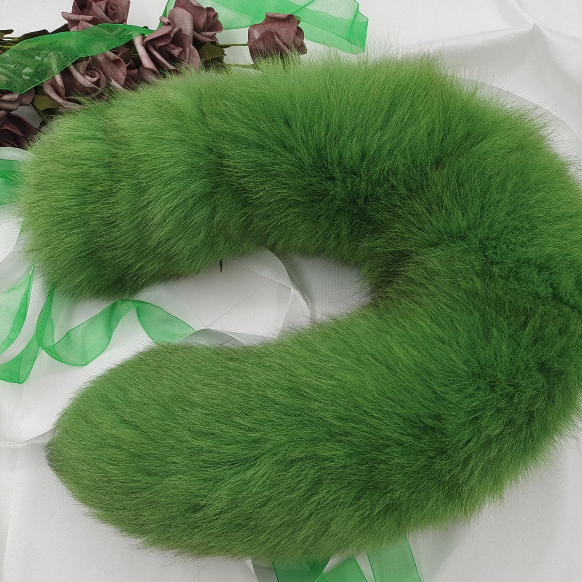 Kit Plug Anal Queue de Renard Verte en Fourrure
