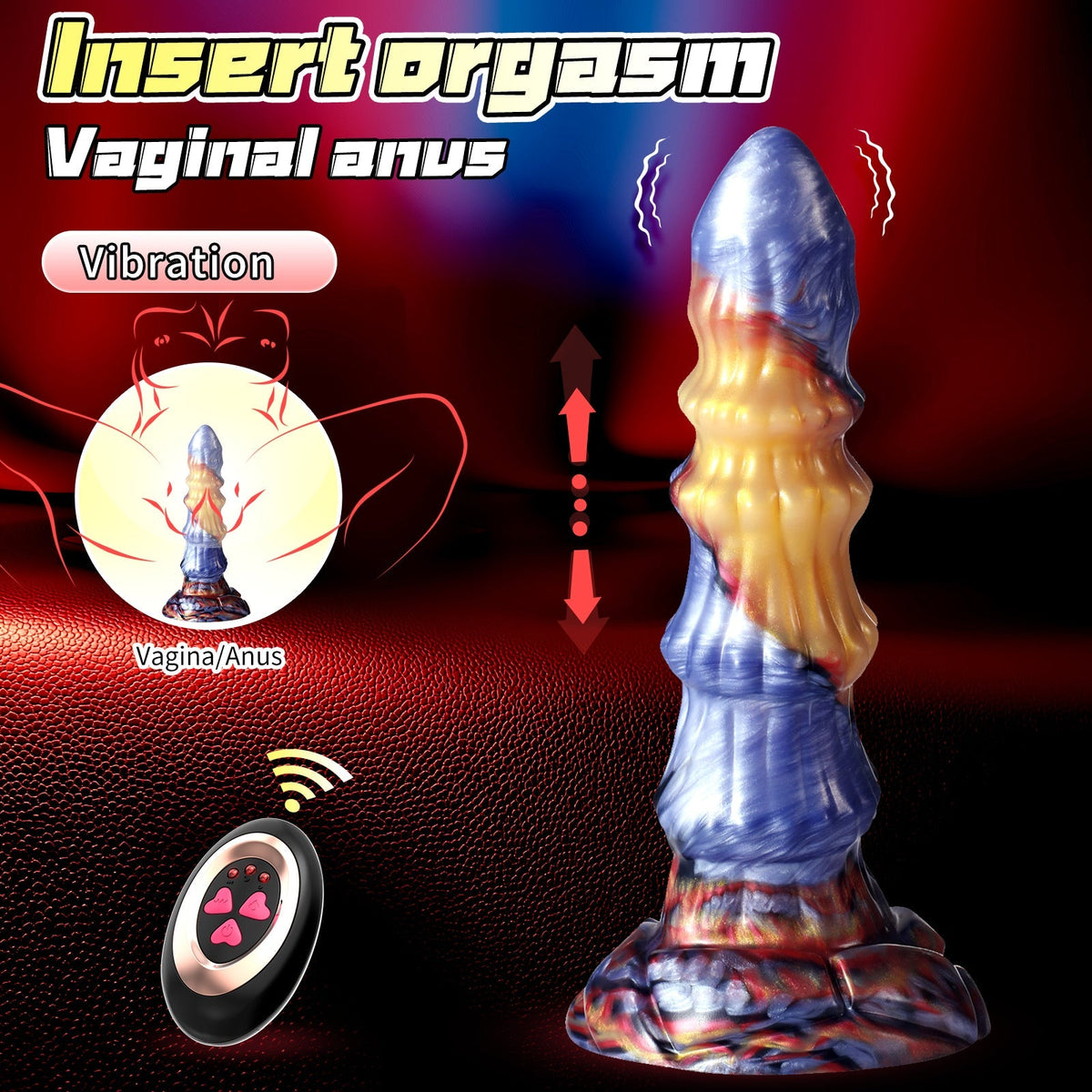 Gode Alien Fantasy à Va-et-Vient Vibrant 23 cm avec Télécommande