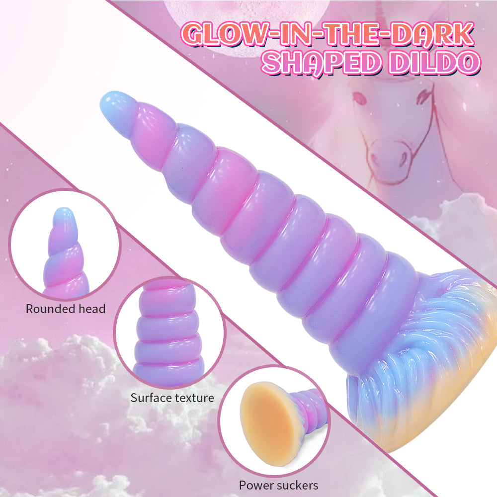 Gode Licorne Lumineux Fantaisie En Silicone 17,8 cm