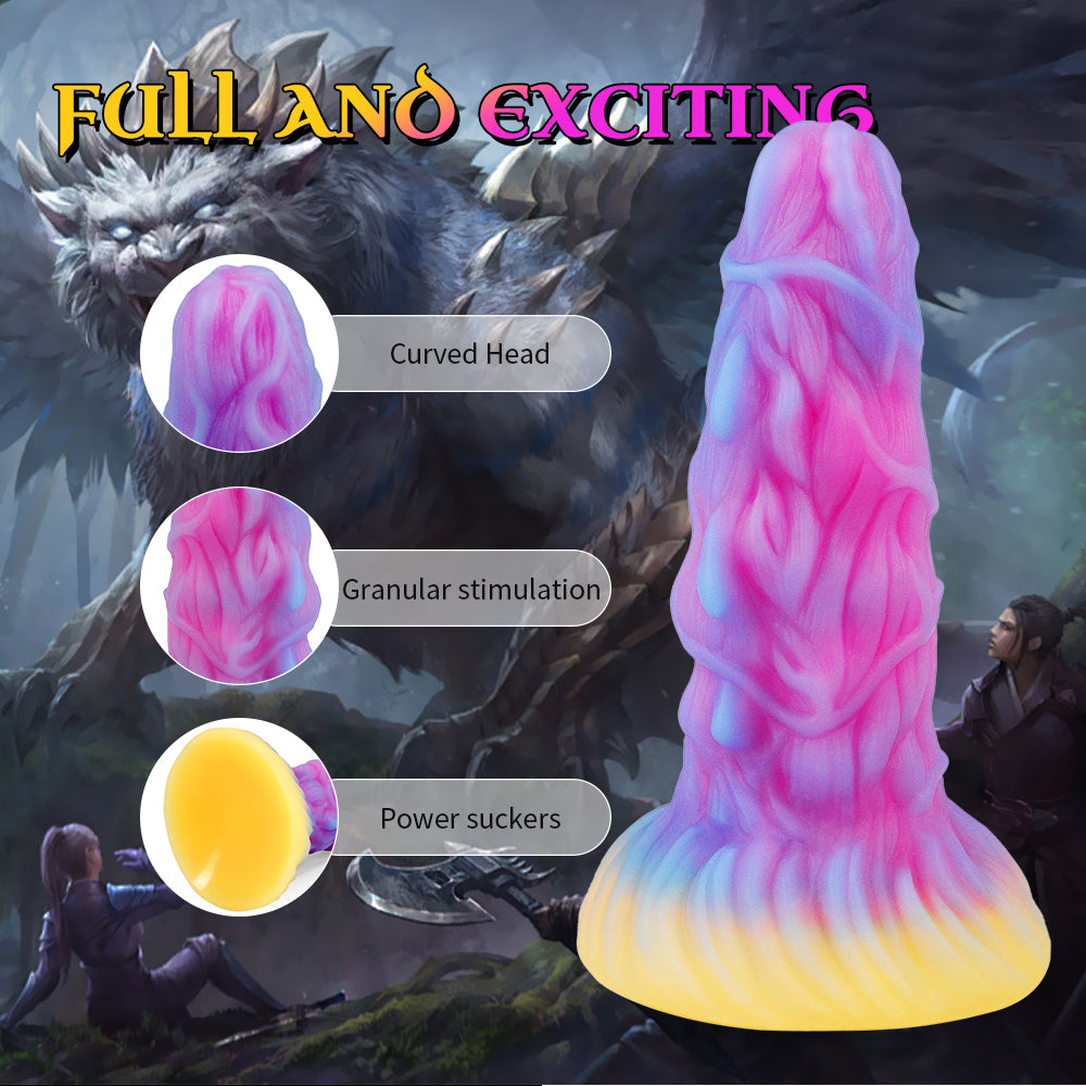 Gode Lumineux Lion Monstre Fantasy en Silicone 18 cm