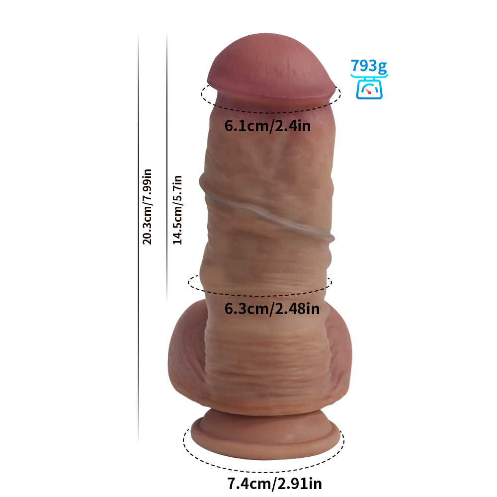 20,3 CM Épais BIg Silicone Gode Réaliste