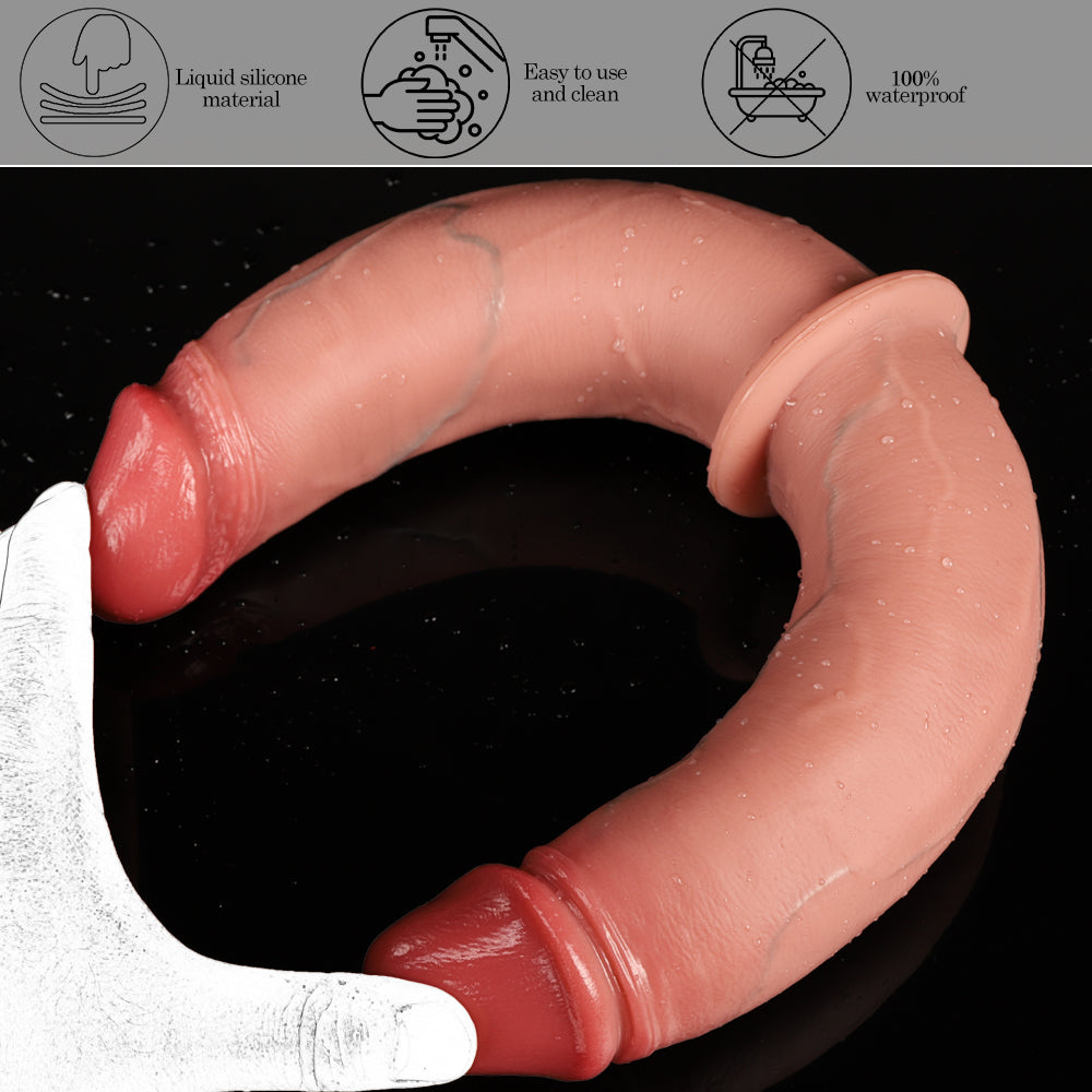 Gode Double Réaliste XXL en Silicone 40 cm