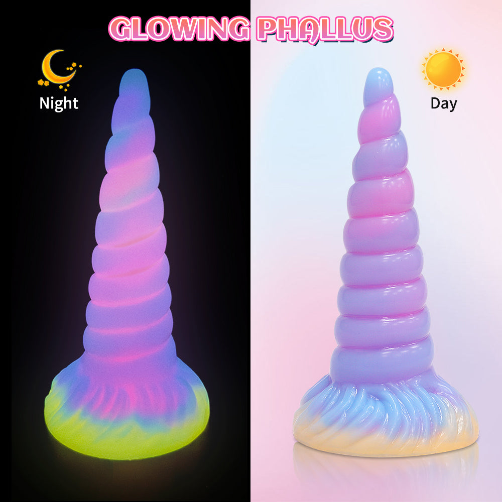 Gode Licorne Lumineux Fantaisie En Silicone 17,8 cm