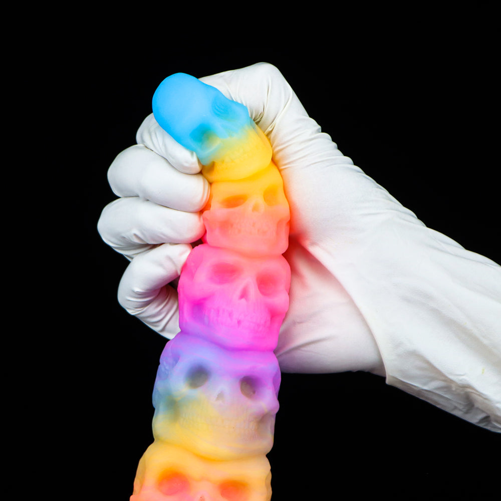 Gode Lumineux Crâne Multicolore Anal Fantaisie 30 cm