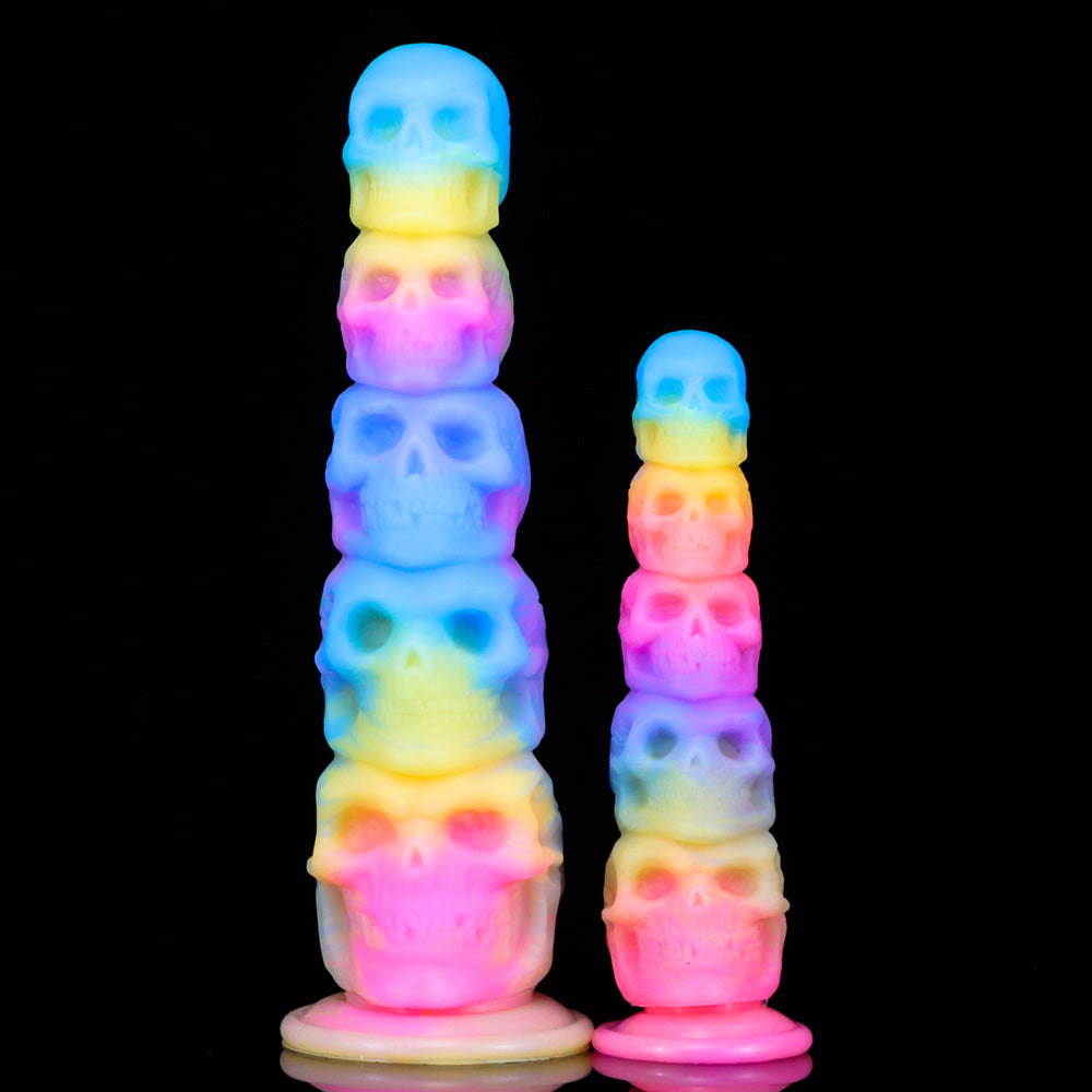Gode Lumineux Crâne Multicolore Anal Fantaisie 30 cm