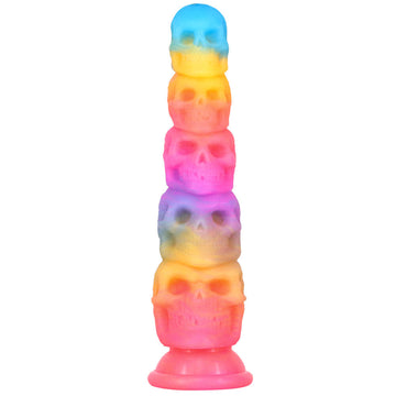 Gode Lumineux Crâne Multicolore Anal Fantaisie 30 cm