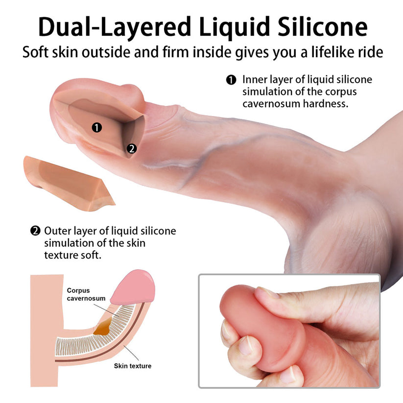 21 cm Double Densité Silicone Gode Réaliste avec Ventouse