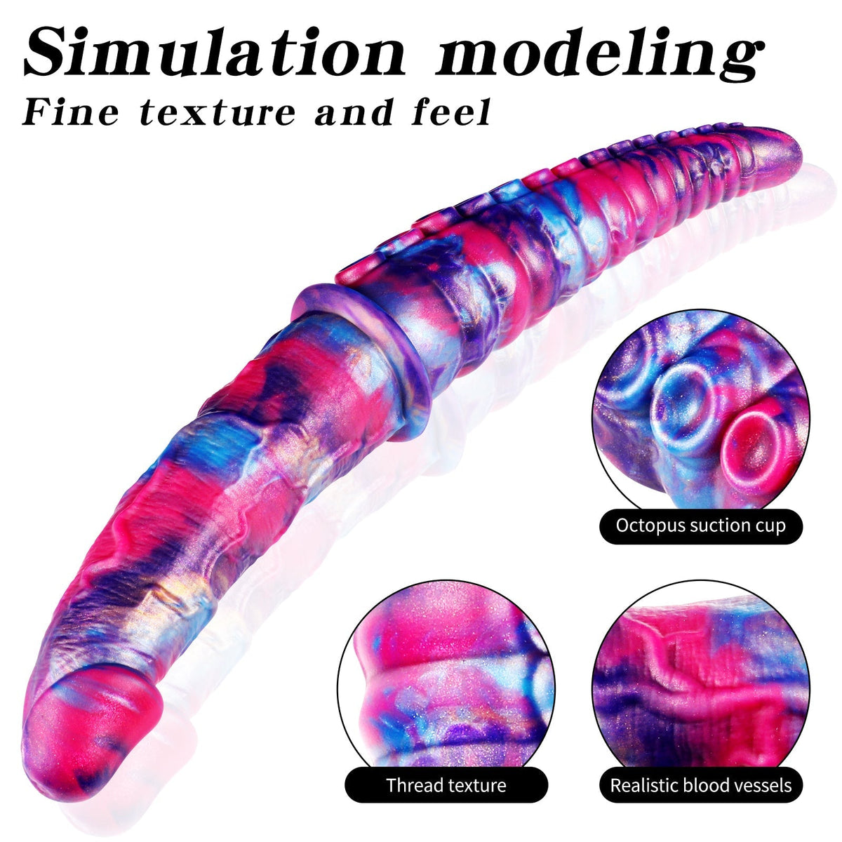 Double Gode Tentacule Fantasy en Silicone pour Lesbienne
