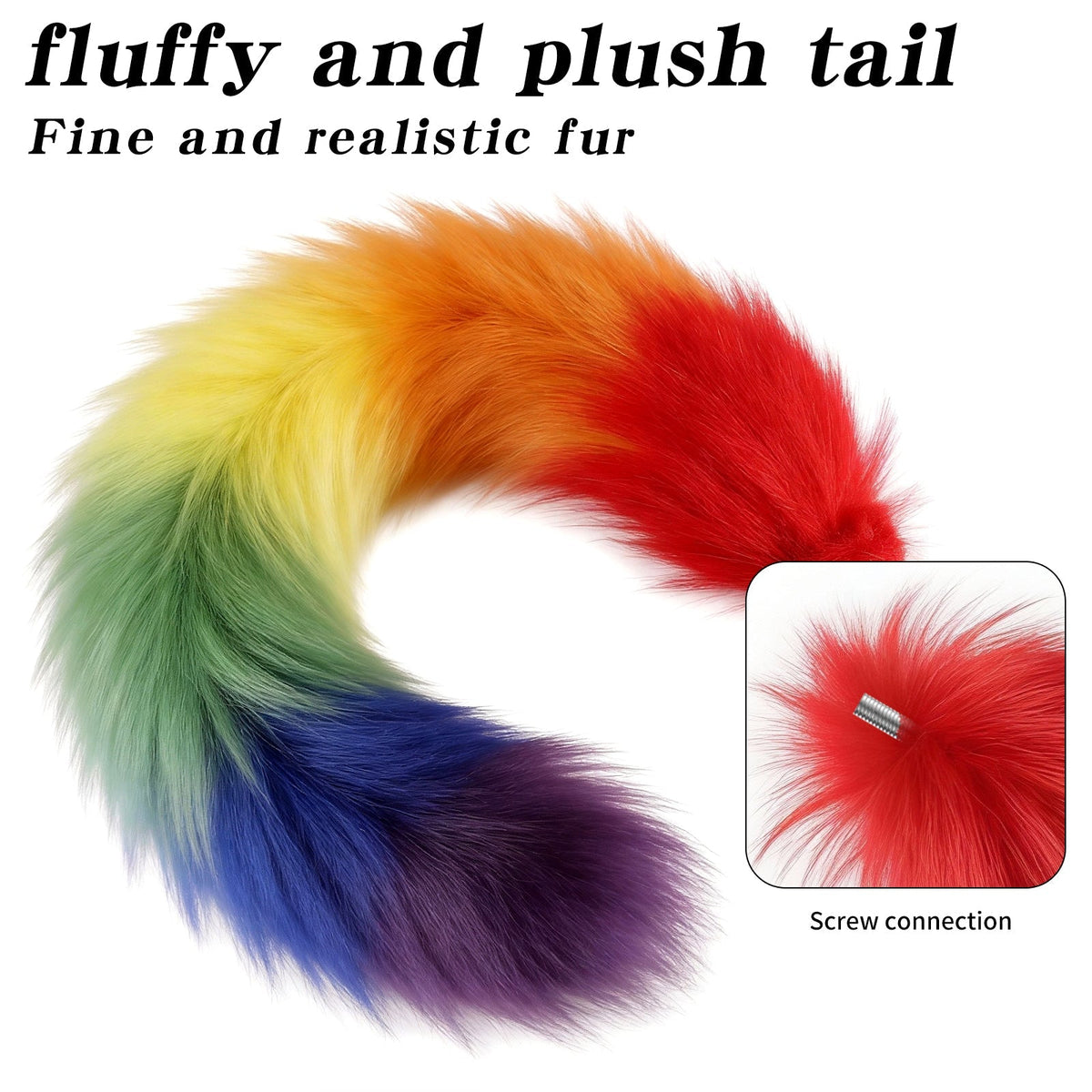 Plug Anal Queue d’Animal Fantasy Arc-en-Ciel en Silicone