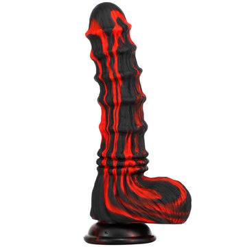 Silicone Noir Nervuré Gode Monstrueux