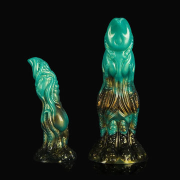 Vert Alien Courbé Texturé Gode Pieuvre Tentacule