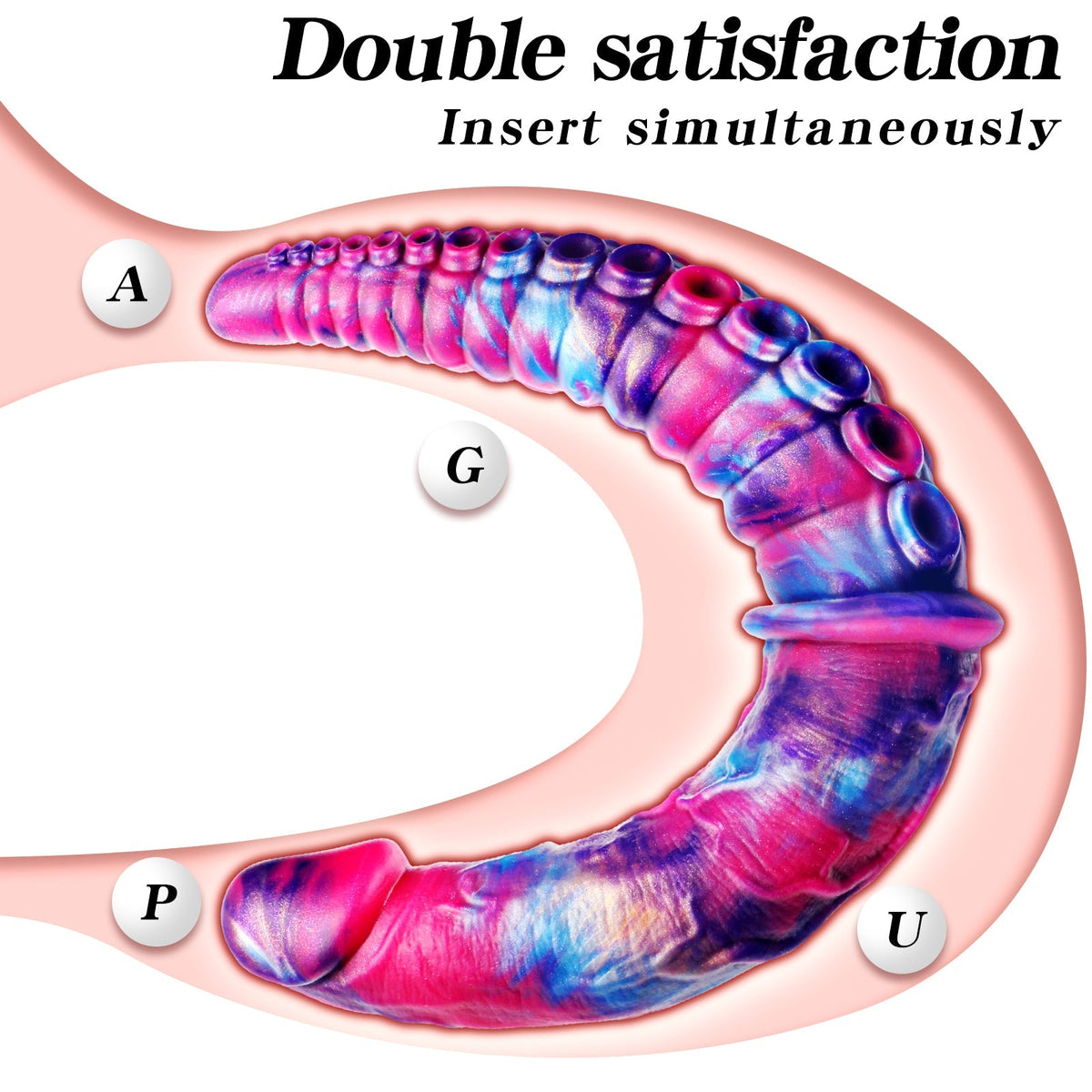 Double Gode Tentacule Fantasy en Silicone pour Lesbienne