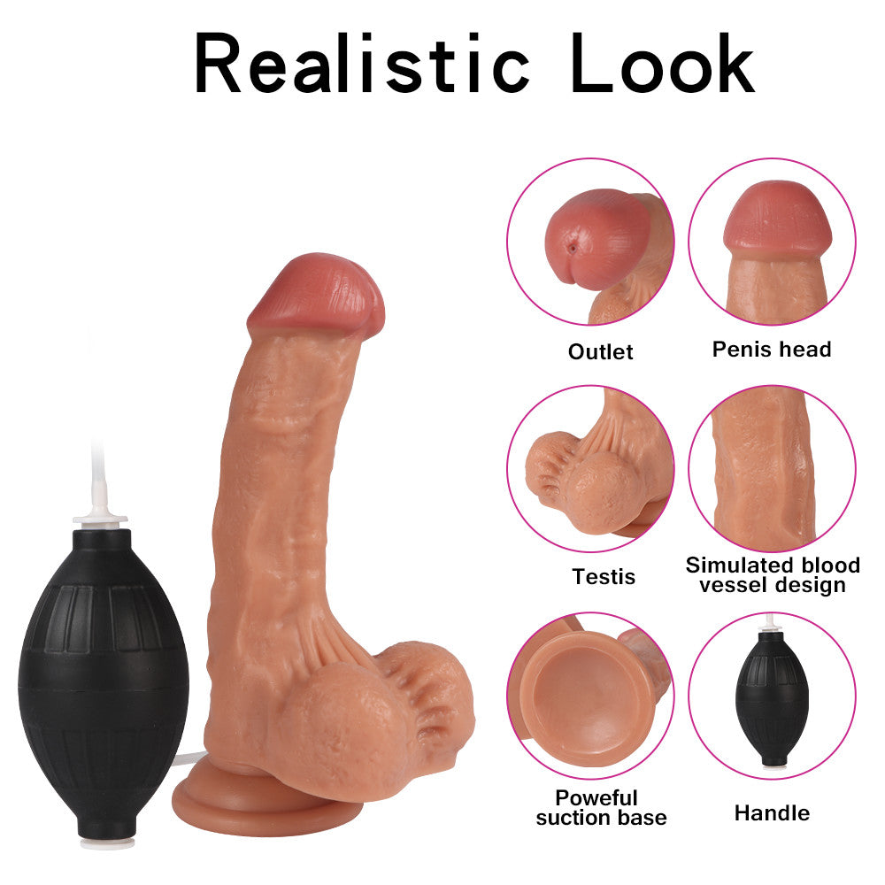18,5 Cm Gode Éjaculateur À Ventouse