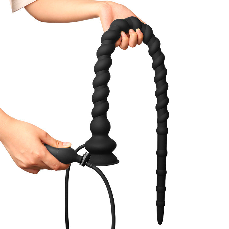 Noir Extra Long Silicone Plug Anal Gonflable