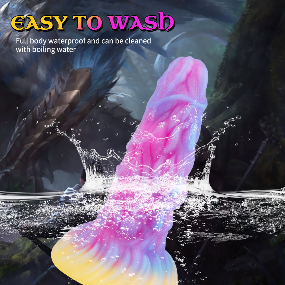 Gode Lumineux Lion Monstre Fantasy en Silicone 18 cm