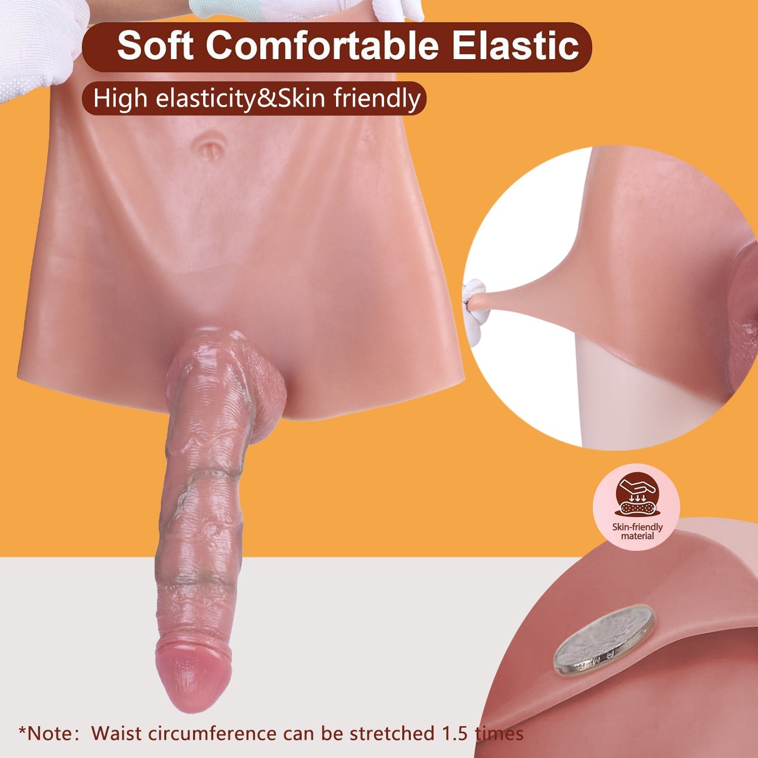 24,5 cm Texturé Réaliste Gode Ceinture Creux