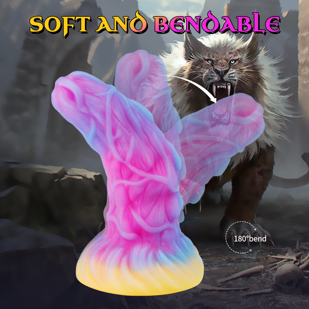 Gode Lumineux Lion Monstre Fantasy en Silicone 18 cm