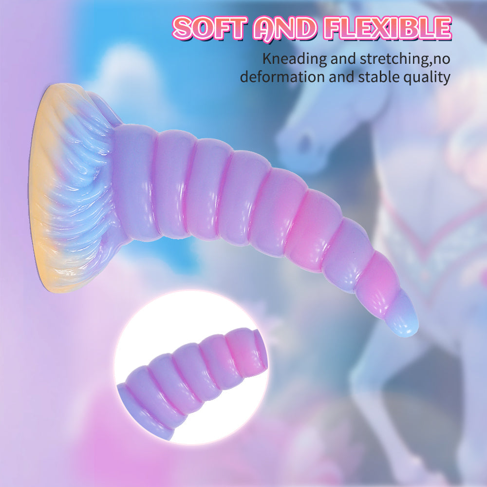 Gode Licorne Lumineux Fantaisie En Silicone 17,8 cm