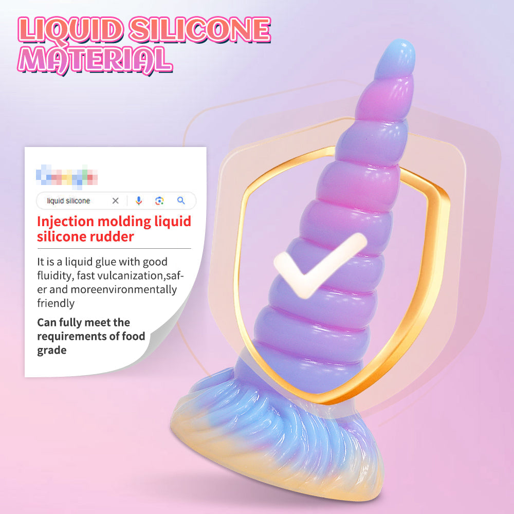 Gode Licorne Lumineux Fantaisie En Silicone 17,8 cm