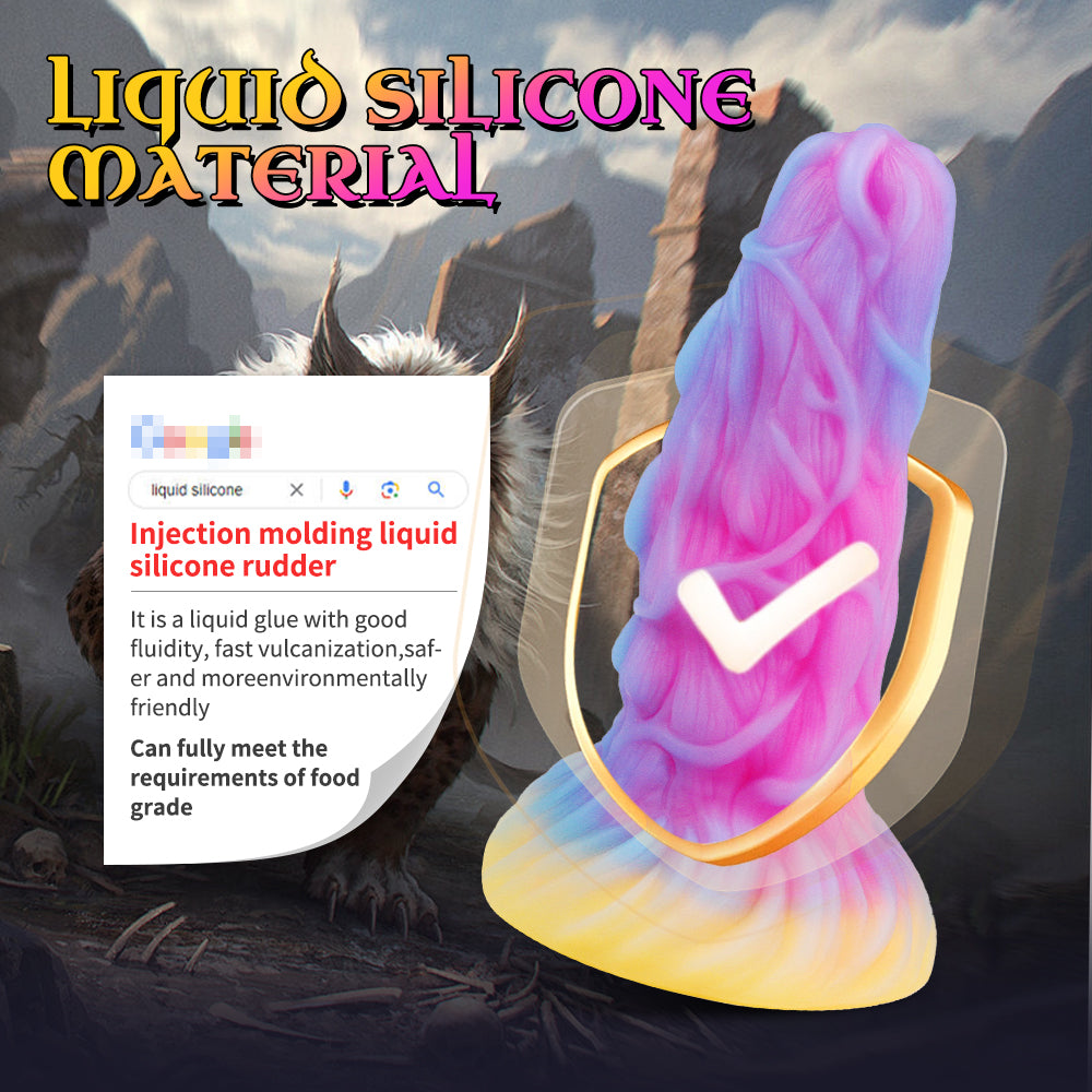 Gode Lumineux Lion Monstre Fantasy en Silicone 18 cm