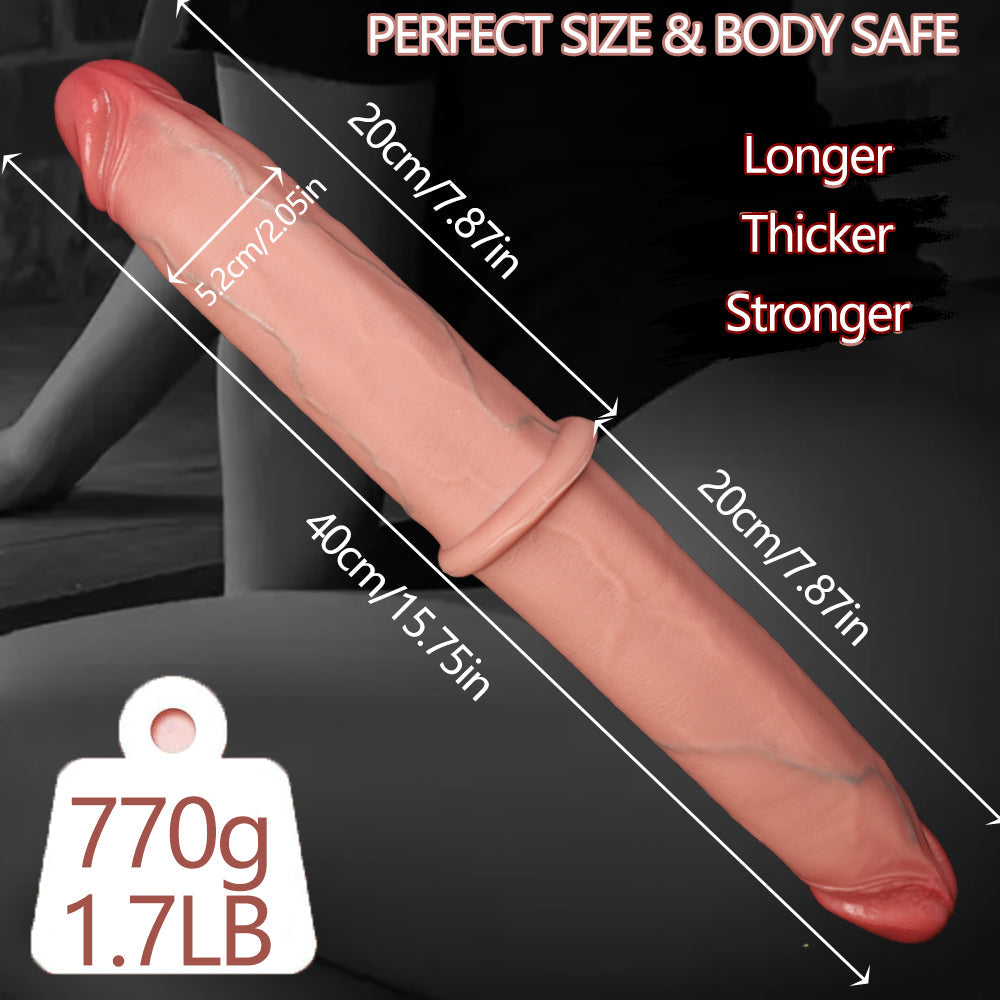 Gode Double Réaliste XXL en Silicone 40 cm
