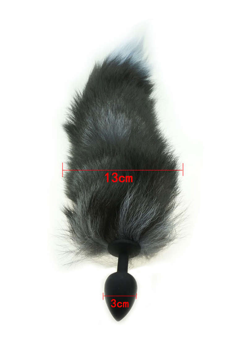 Plug Queue de Renard Noir en Silicone