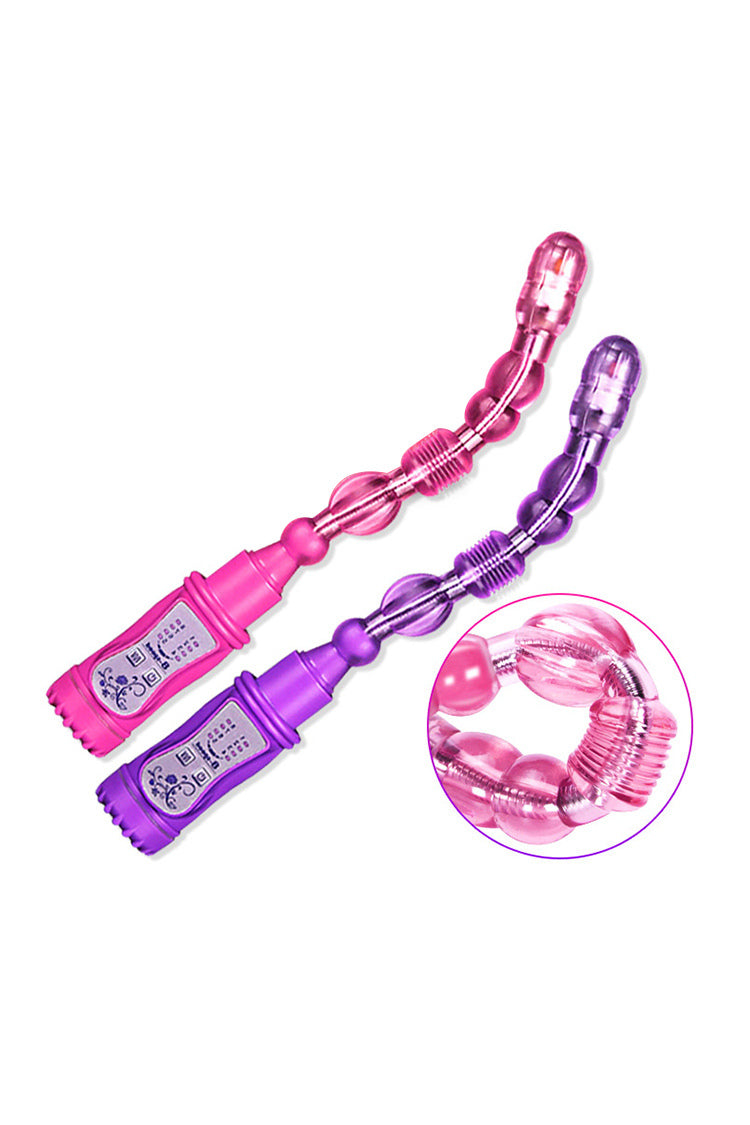 Chapelet Anal Vibrant Rose Flexible et Étanche