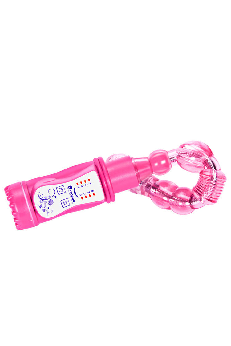 Chapelet Anal Vibrant Rose Flexible et Étanche