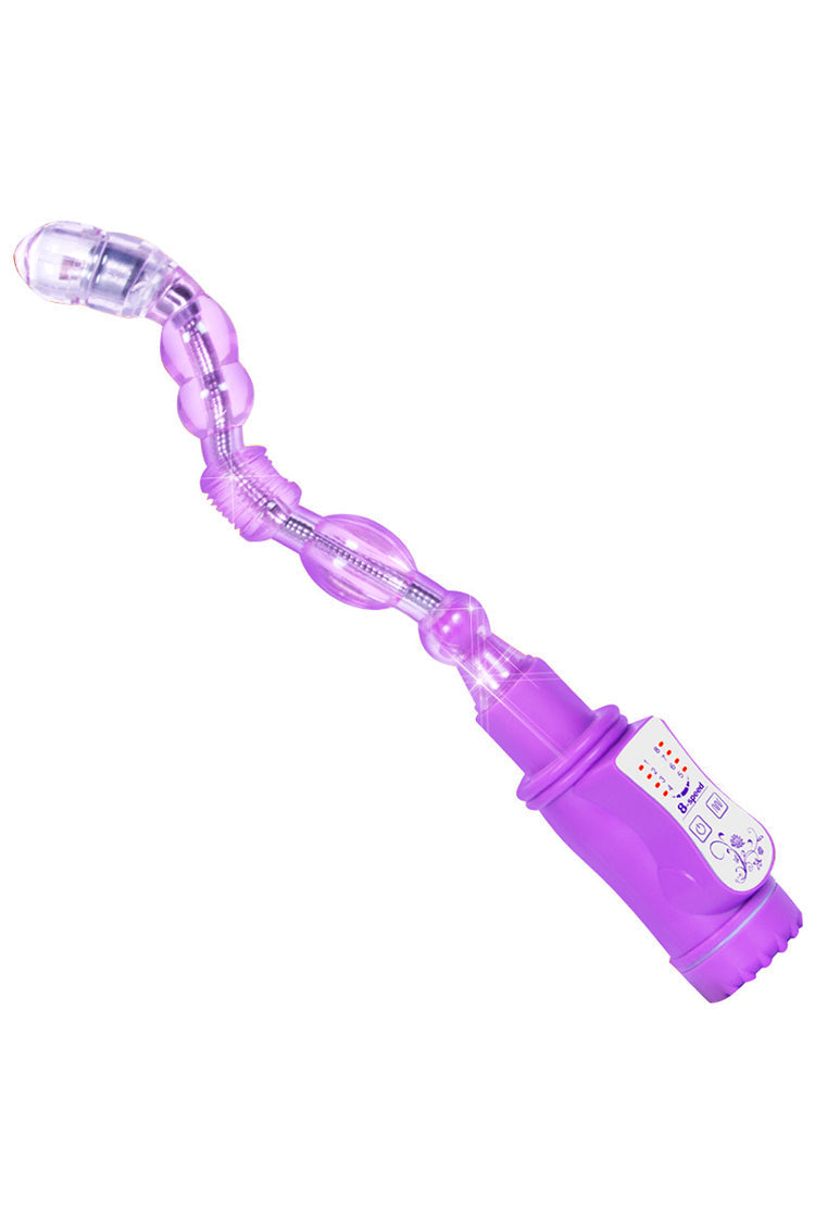 Chapelet Anal Vibrant Rose Flexible et Étanche