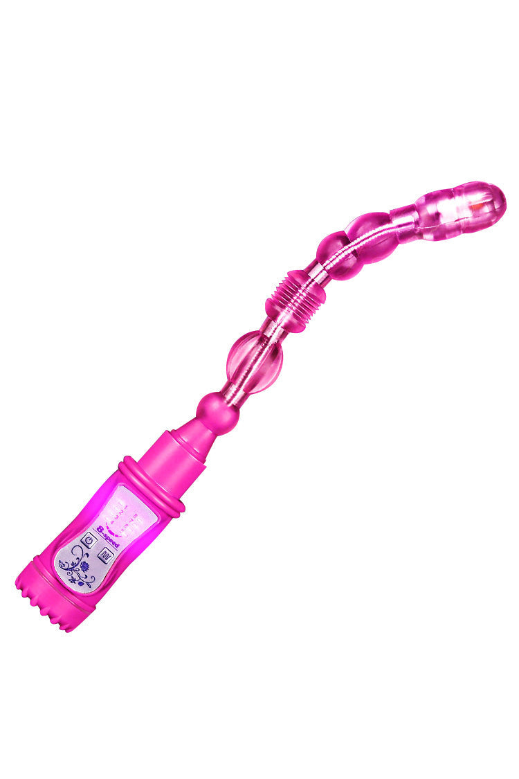 Chapelet Anal Vibrant Rose Flexible et Étanche