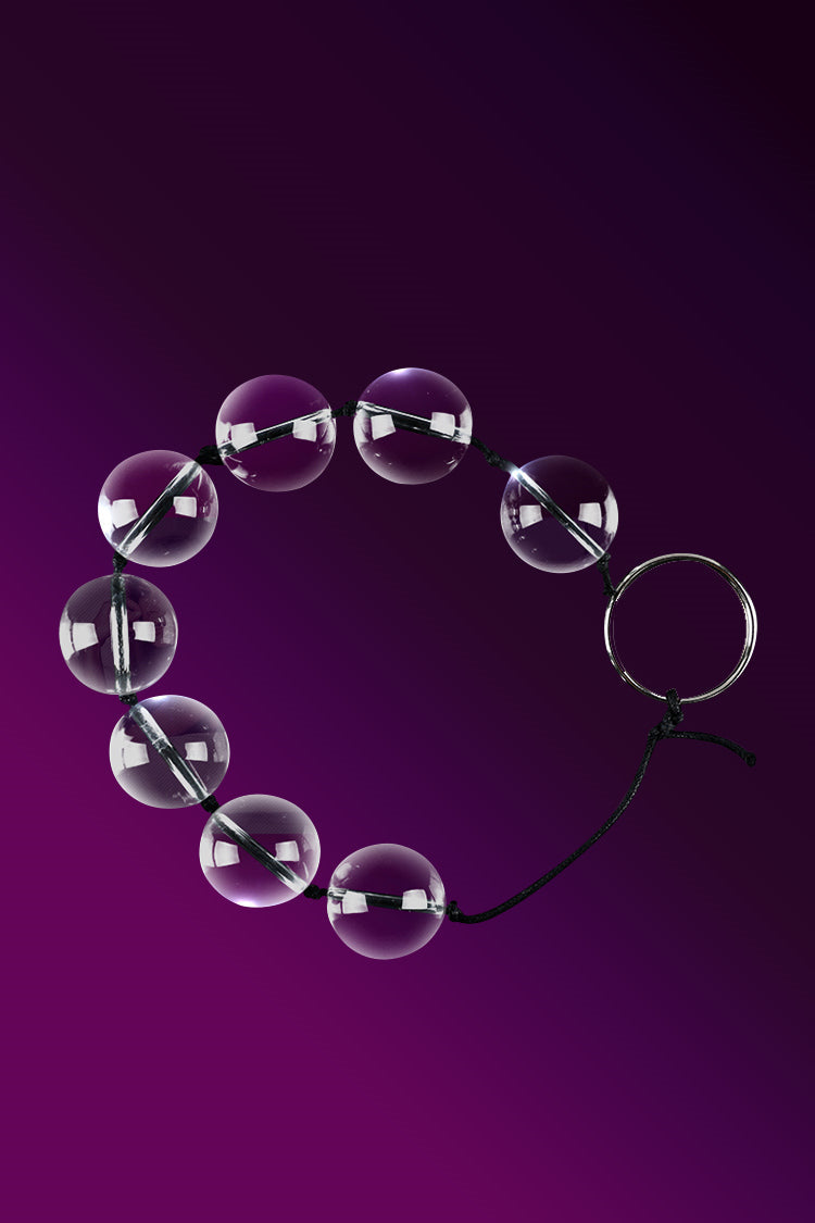 Perles Anales Débutant Transparent Chapelet Anal en Verre