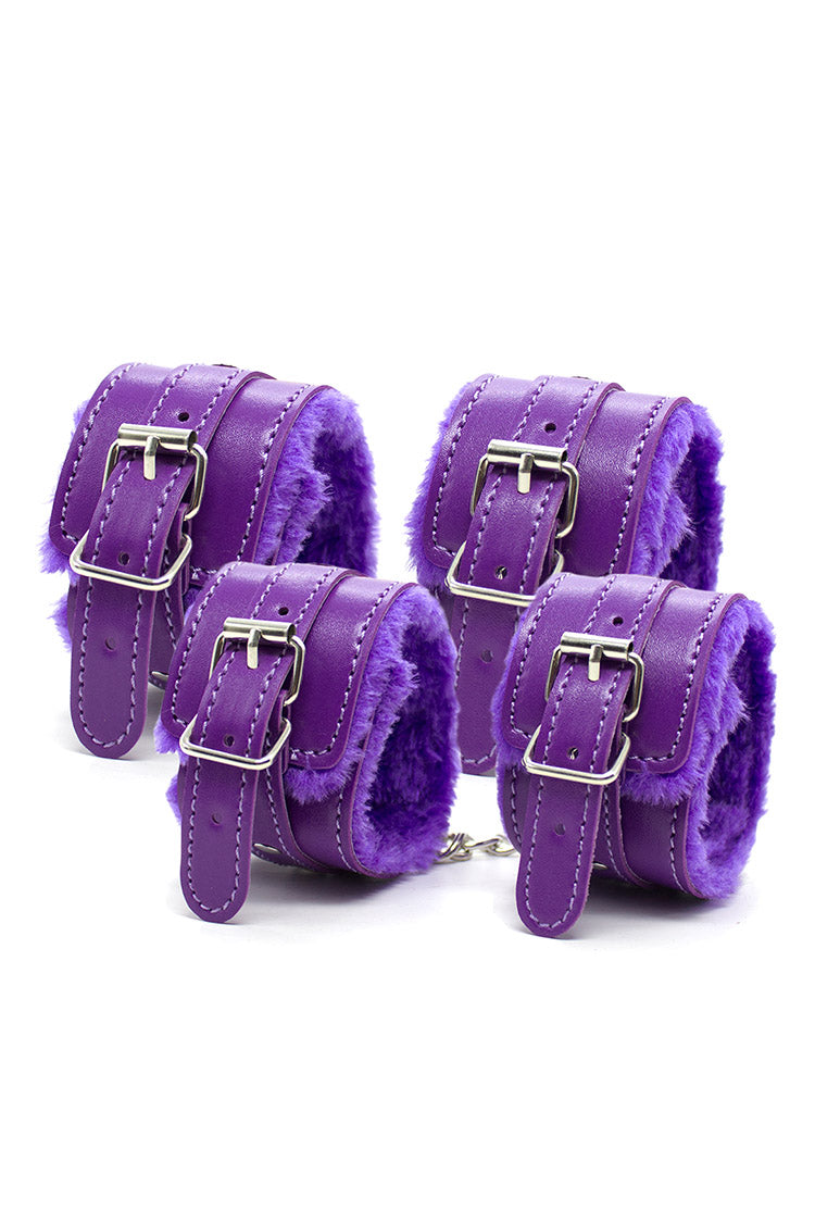 Violet Peluche 7 Pièces BDSM Bondage Kit