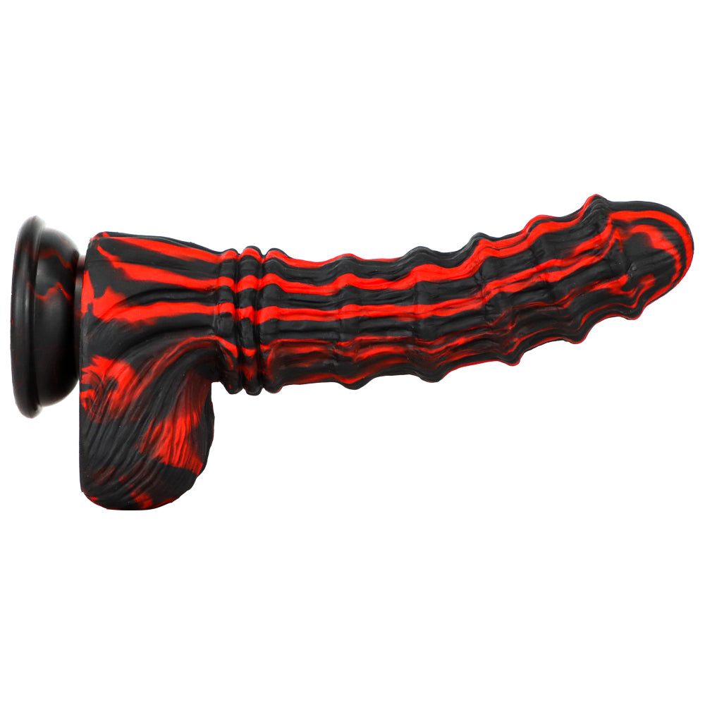 Silicone Noir Nervuré Gode Monstrueux