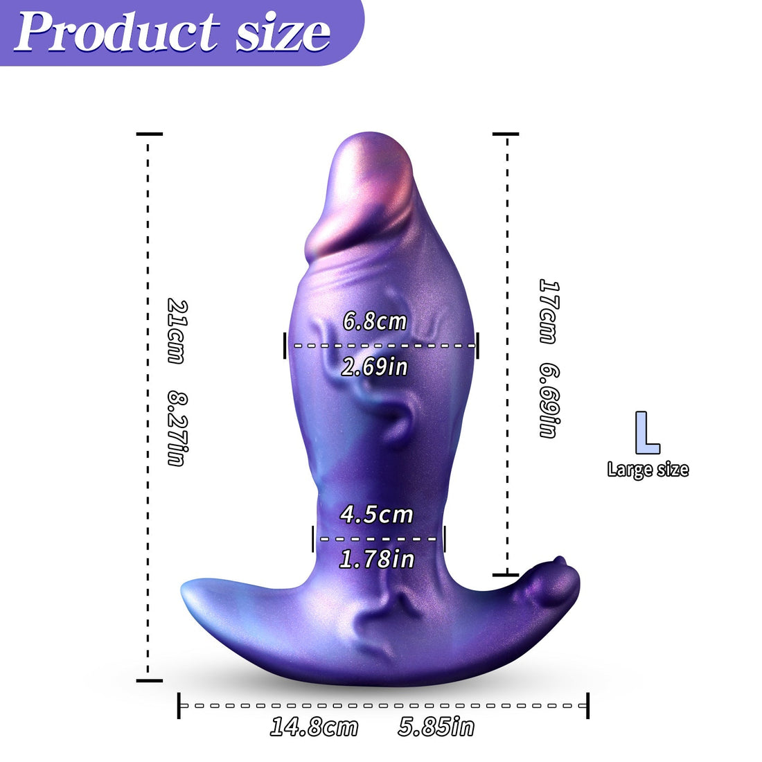 Plug Anal Pénis Souple Épais Violet