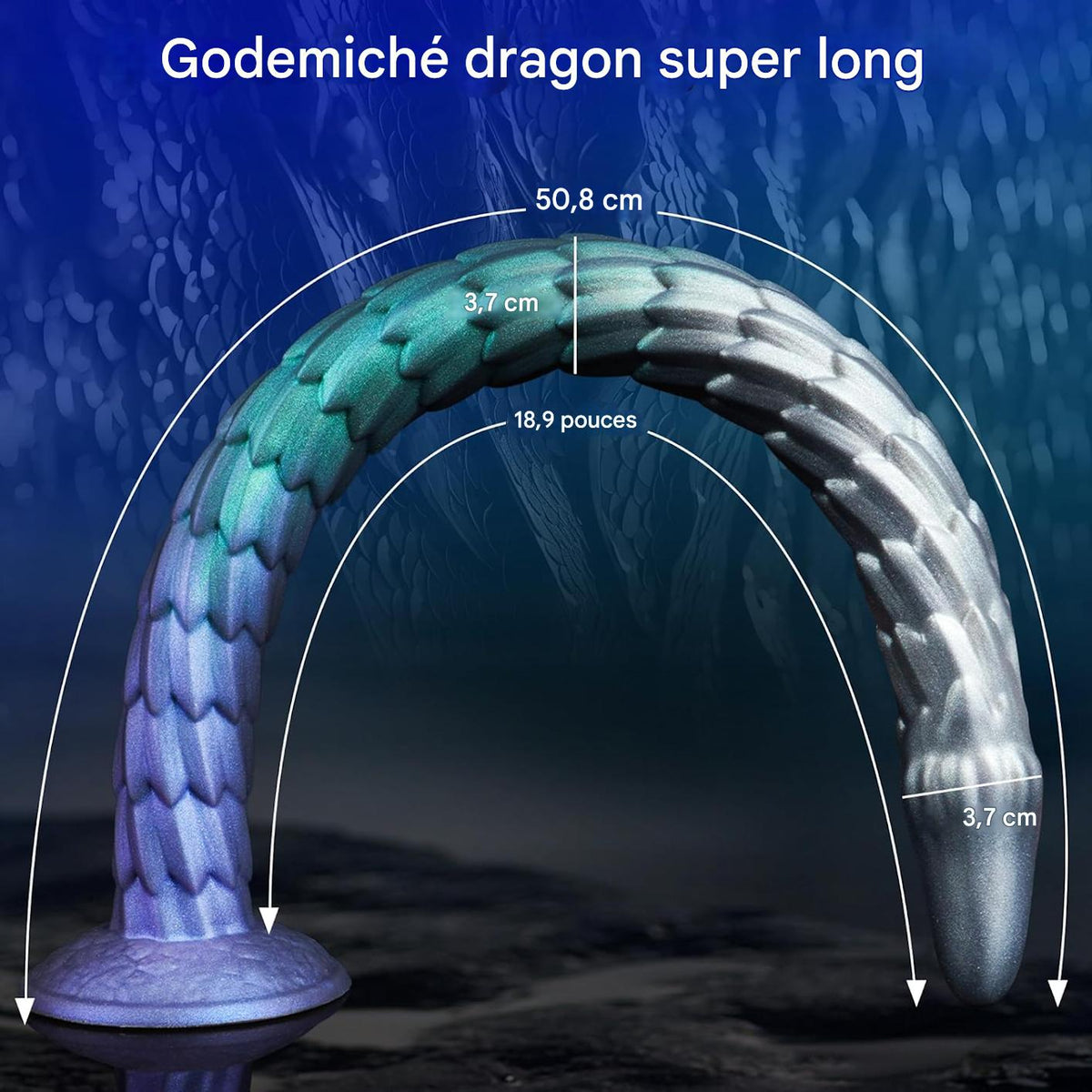 50,8 cm Long Dragon Écailles Fantaisie Gode Tentacule XXL