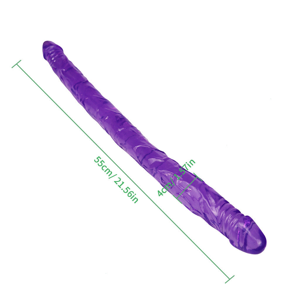 Double Gode Souple Violet XXL 55 cm