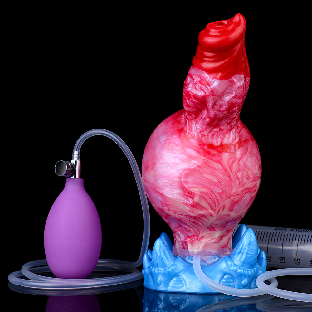Gode Fantasy Rouge Gonflable éjaculateur 18 cm