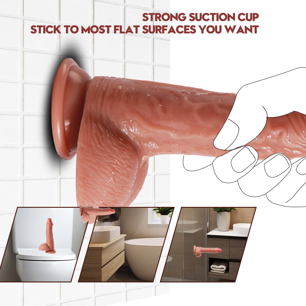 Gode Réaliste Silicone avec Ventouse 20 cm